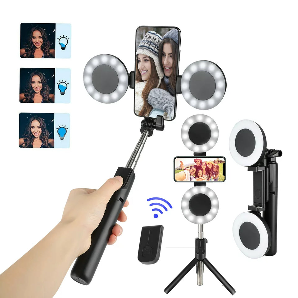 Palito Selfie – Tripode + 2 Aros de luz led