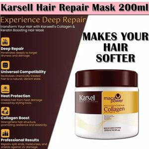 Karsell Colágeno Tratamiento Capilar Reparación Profunda Acondicionador Aceite de Argán Colágeno Cabello-